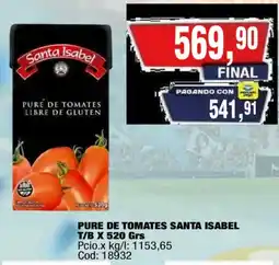Maxiconsumo Santa isabel pure de tomates t/b oferta
