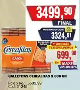 Maxiconsumo Cerealitas galletitas clásica oferta