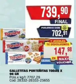 Maxiconsumo Traviata galletitas porteñitas todas oferta