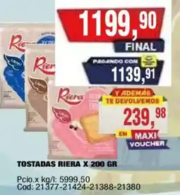 Maxiconsumo Riera tostadas oferta