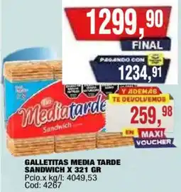 Maxiconsumo Mediatarde galletitas media tarde sandwich oferta