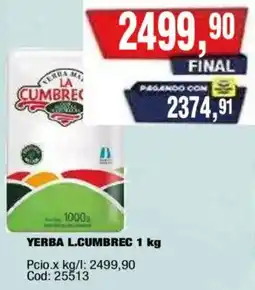 Maxiconsumo La cumbrec yerba mate oferta