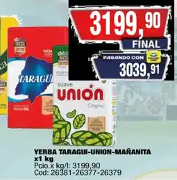 Maxiconsumo Yerba taragui-union-maňanita oferta