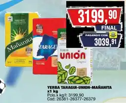 Maxiconsumo Taragui-union-maňanita yerba oferta