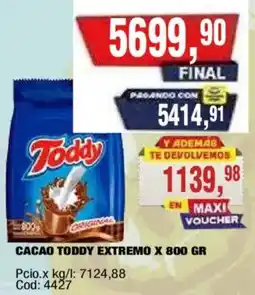 Maxiconsumo Toddy cacao extremo oferta