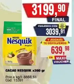 Maxiconsumo Nesquik cacao original oferta