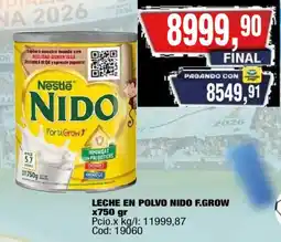 Maxiconsumo Nestlé leche en polvo nido f.grow oferta