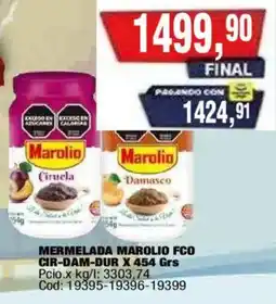 Maxiconsumo Marolio mermelada ciruela damasco oferta