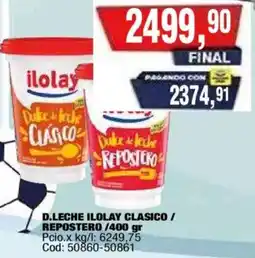 Maxiconsumo Ilolay dulce de leche clásico / repostero oferta