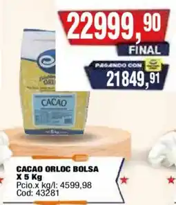 Maxiconsumo Orloc cacao oferta