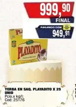 Maxiconsumo Playadito yerba en saq oferta