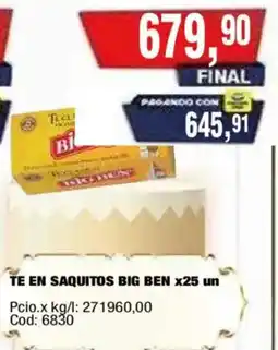 Maxiconsumo Big ben té en saquitos oferta