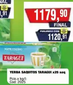 Maxiconsumo Taragui yerba saquitos oferta