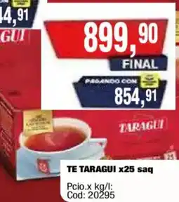 Maxiconsumo Taragui te x25 saq oferta