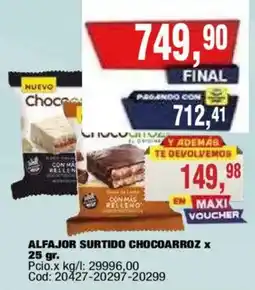 Maxiconsumo Chocoarroz alfajor surtido oferta