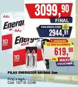 Maxiconsumo Energizer pilas aa/aaa oferta