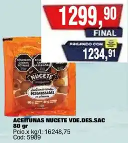 Maxiconsumo Nucete aceitunas verde desecadas oferta