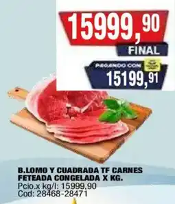 Maxiconsumo B.Lomo y cuadrada tf carnes feteada congelada oferta