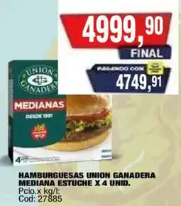 Maxiconsumo Union ganadera hamburguesas medianas oferta