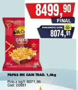 Maxiconsumo McCain papas tradicionales oferta