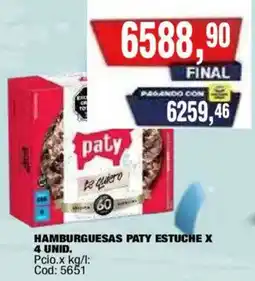 Maxiconsumo Paty hamburguesas oferta