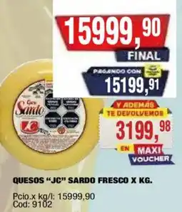 Maxiconsumo Quesos jc sardo fresco oferta