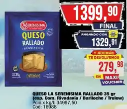 Maxiconsumo La serenisima queso rallado reggianito oferta