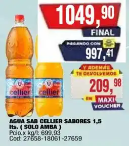 Maxiconsumo Cellier agua sabores oferta