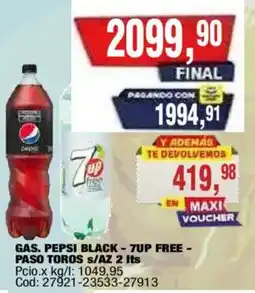 Maxiconsumo Pepsi black -7up free paso toros s/AZ oferta