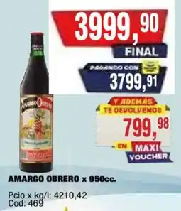 Maxiconsumo Amargo Obrero oferta