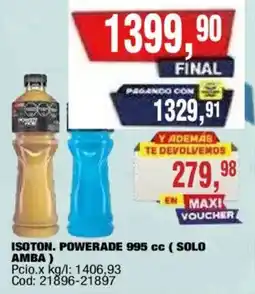 Maxiconsumo Isoton powerade 995 cc oferta