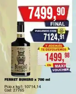 Maxiconsumo Fernet buheró oferta