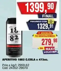 Maxiconsumo 1882 aperitivo c.cola oferta