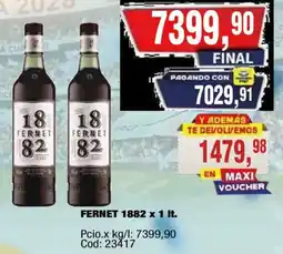Maxiconsumo Fernet fernet 1882 oferta