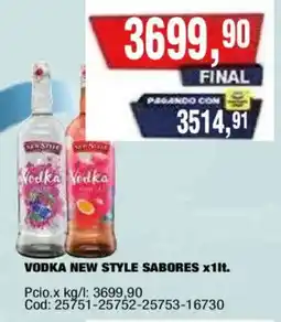 Maxiconsumo Vodka new style sabores oferta