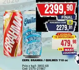 Maxiconsumo Cerv. brahma / quilmes oferta