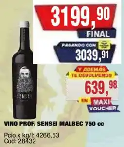 Maxiconsumo Sensei vino prof. sensei malbec oferta
