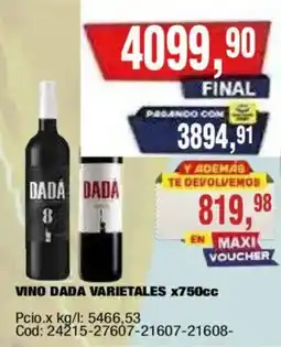 Maxiconsumo Dada vino varietales oferta