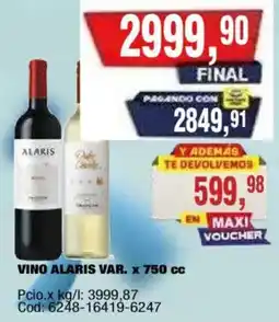 Maxiconsumo Alaris vino var. oferta