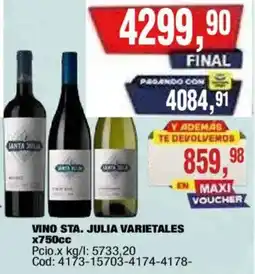 Maxiconsumo Santa julia vinietales oferta