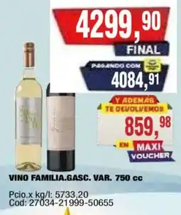 Maxiconsumo Vino familia.gasc. var. oferta