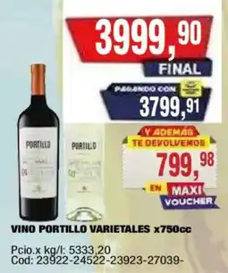 Maxiconsumo Portillo vino varietales oferta