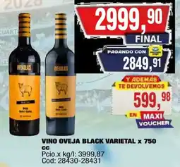 Maxiconsumo Oveja black vino varietal oferta