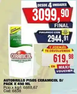 Maxiconsumo Ceramicol autobrillo pisos oferta
