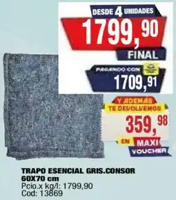 Maxiconsumo Traopo esencial gris.con sor oferta
