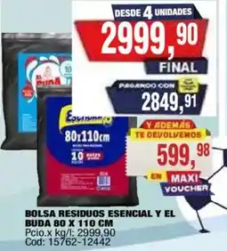 Maxiconsumo Esencial y el buda bolsa residuos oferta