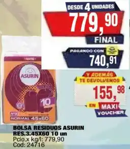 Maxiconsumo Asurin bolsa residuos oferta