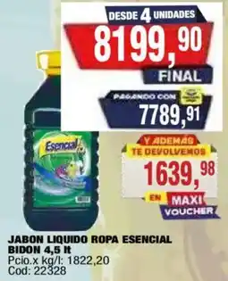 Maxiconsumo Esencial jabon liquido ropa oferta