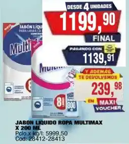 Maxiconsumo Multimax jabón líquido ropa oferta