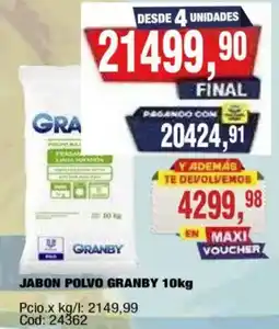 Maxiconsumo Granby jabon polvo oferta